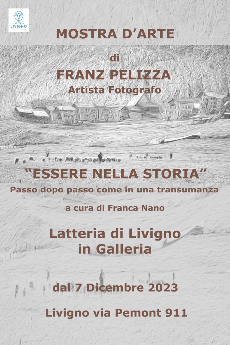 Locandina mostra Essere nella storia - Livigno 2023
